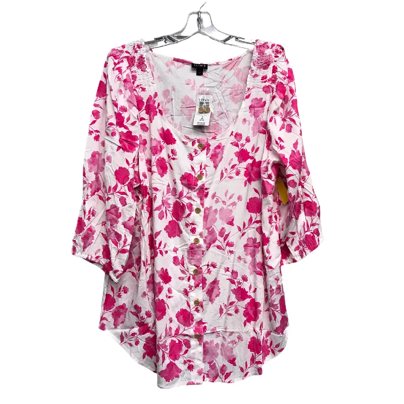 Top 3/4 Sleeve By Torrid In Floral Print, Size: 3x