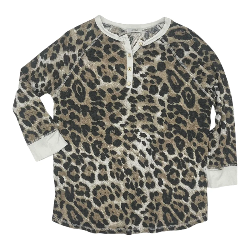 Top 3/4 Sleeve By Cherish In Animal Print, Size:L