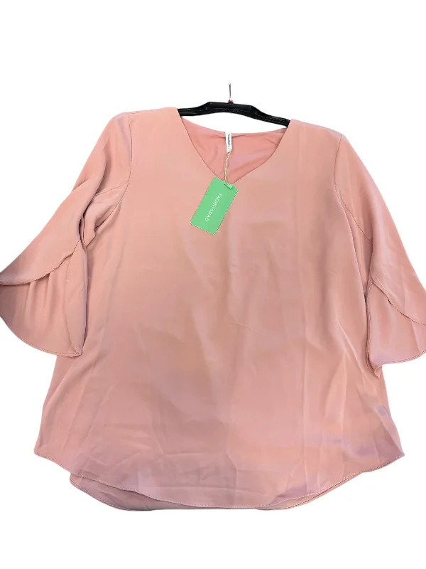 Top 3/4 Sleeve By Clothes Mentor In Pink, Size: L