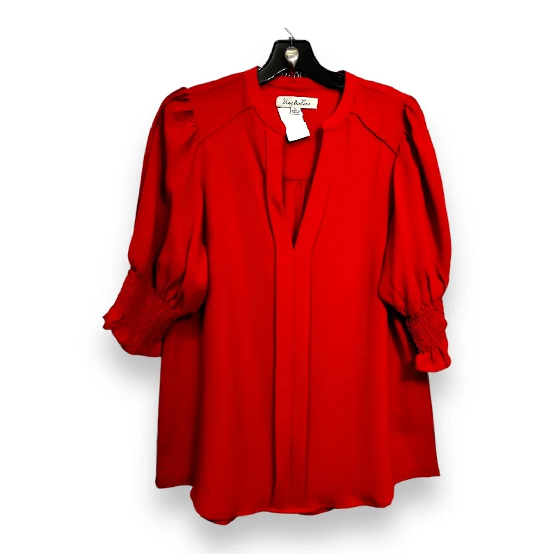 Top 3/4 Sleeve By Clothes Mentor In Red, Size: M