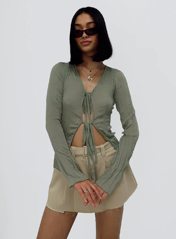 Darlah Long Sleeve Top Sage