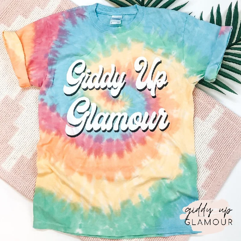 Giddy Up Glamour Tie Dye Graphic Logo Tee