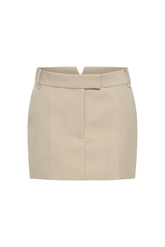 CAMILLA AND MARC Rhett Wool Mini Skirt - Stone Beige