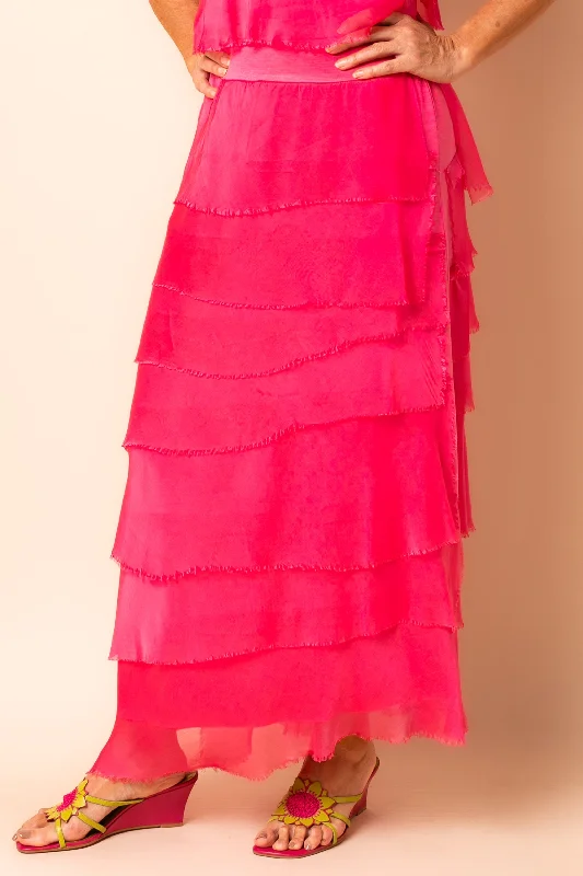 Fifi Silk Skirt in Raspberry Sorbet