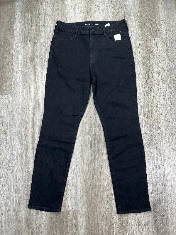 Jeans Straight By Old Navy In Black Denim, Size: 12