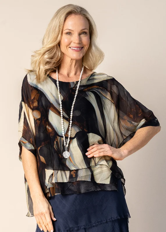 Loddie Silk Top in Onyx