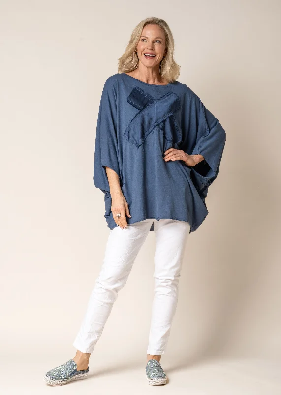 Rhoxane Top in Denim Blue