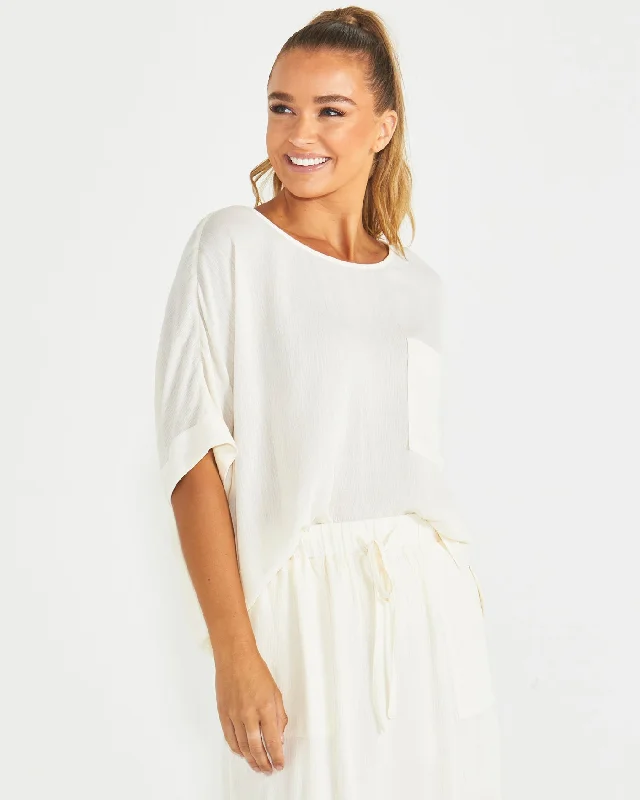 Sass Raya Oversized Top Cream