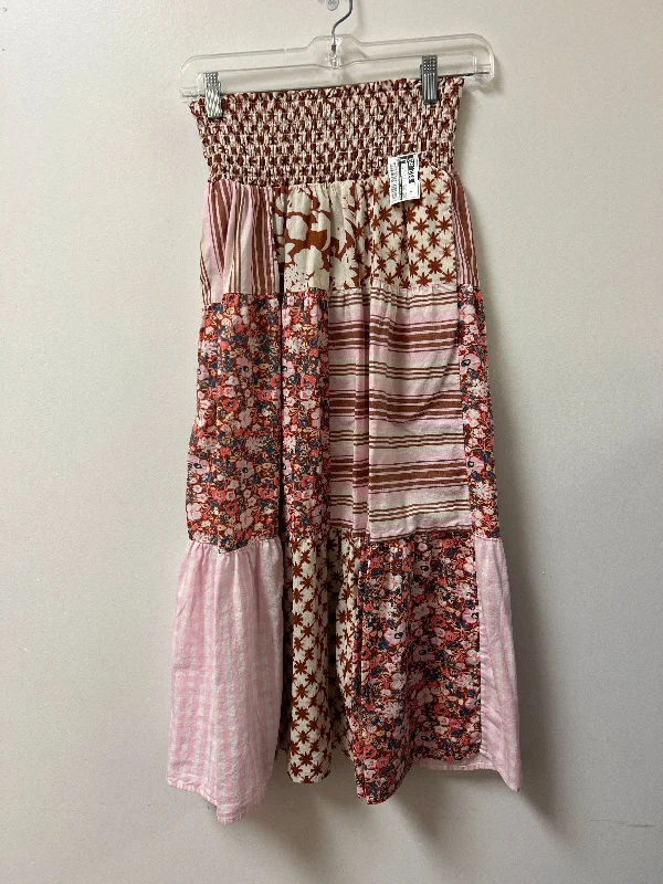 Skirt Maxi By Universal Thread In Brown & Pink, Size: 4