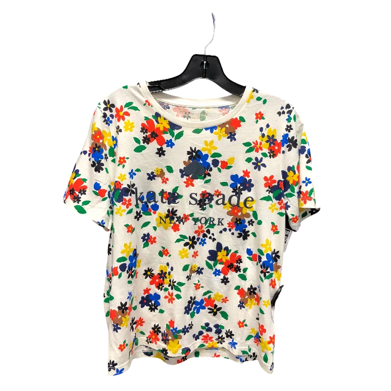 Top Short Sleeve Designer By Kate Spade In White, Size: M