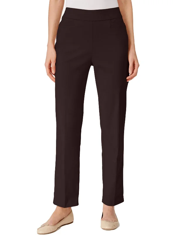 Petites Womens Modern Fit Slimming Straight Leg Pants