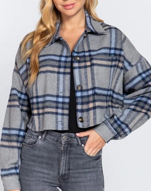 Plaid Cropped Shacket