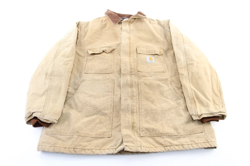 Carhartt Logo Patch Tan Arctic Traditional Zip Up Jacket