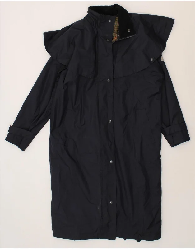 JACK MURPHY Womens Overcoat UK 12 Medium  Navy Blue Polyester