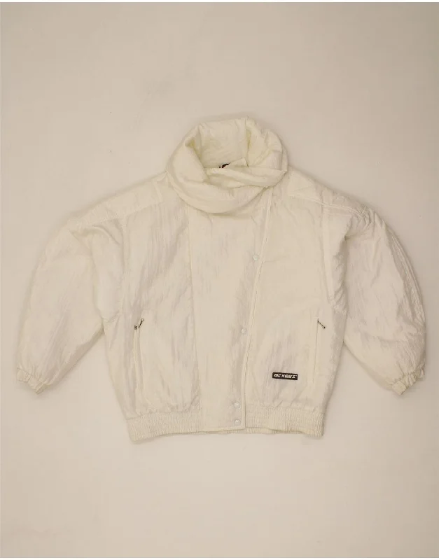 MC KEE'S Womens Bomber Jacket UK 18 XL White Polyamide