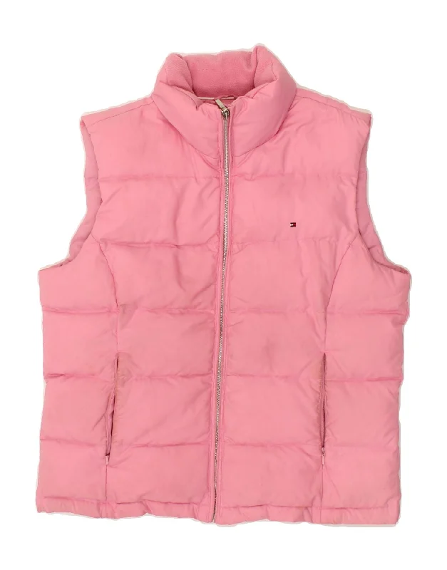 TOMMY HILFIGER Womens Padded Gilet UK 18 XL Pink Polyester