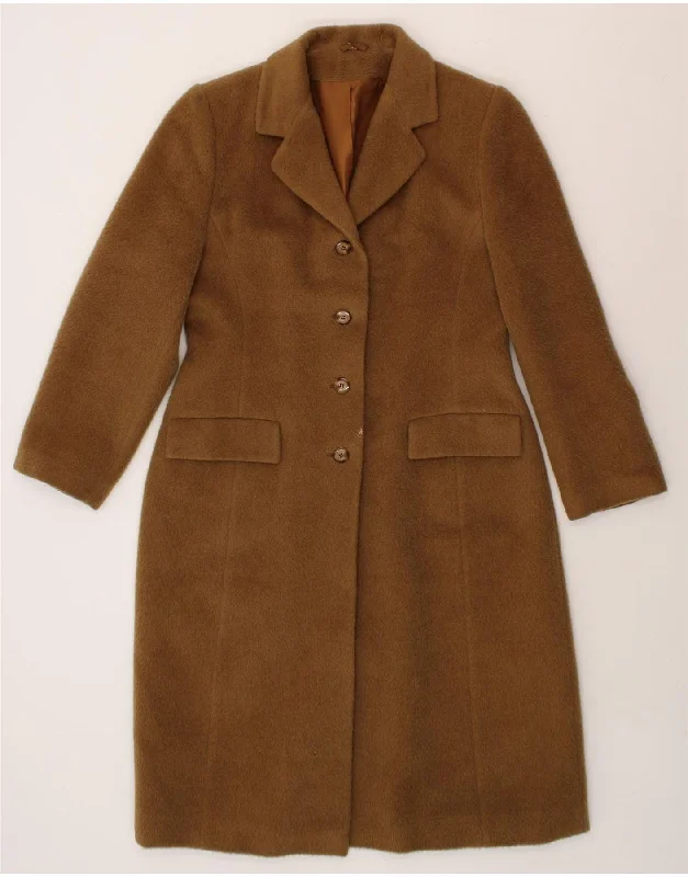 VINTAGE Womens Overcoat UK 14 Medium  Brown