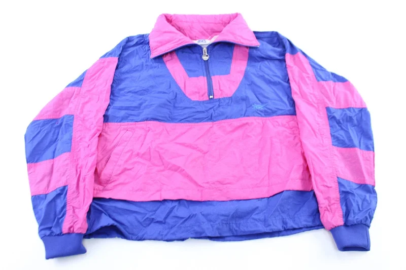 Women's 90's Asics Embroidered Logo Blue & Pink Pullover Jacket