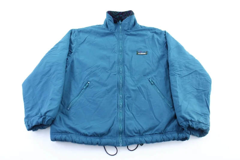 Women's L.L. Bean Embroidered Logo Teal Zip Up Jacket