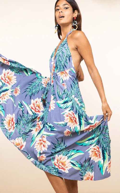 Boho Maxi In Grey Lotus Tropical