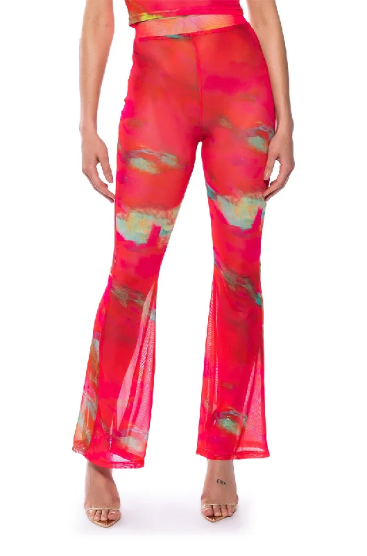 ARI PRINTED MESH FLARE LEGGING