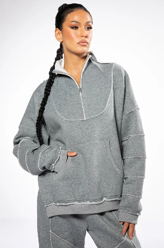 EFFORTLESS OVERSIZED HALF ZIP SWEATSHIRT