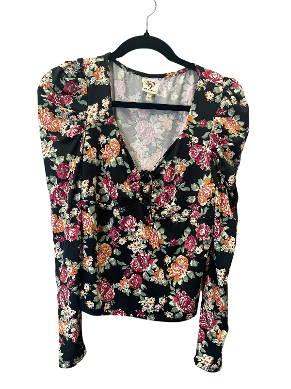 Floral Print Blouse Long Sleeve Self Esteem, Size L