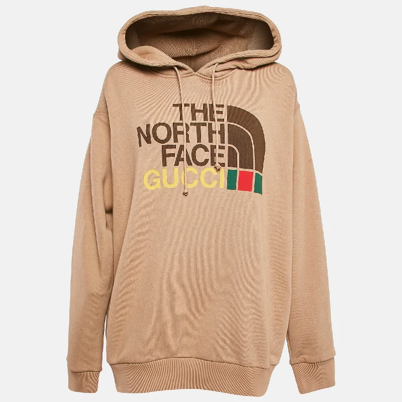 Gucci X The North Face Logo Print Cotton Knit Hoodiem