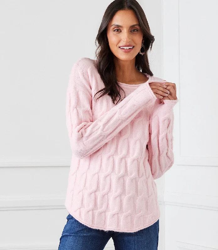 Cable Shirttail Sweater