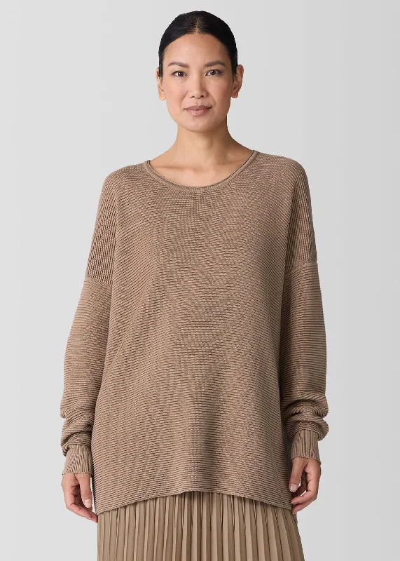 Eileen Fisher - Peruvian Cotton Blend Crew Neck Top