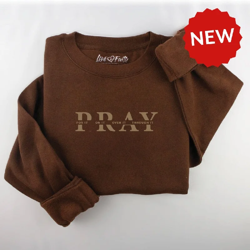 Embroidered Pray On It Sweatshirt